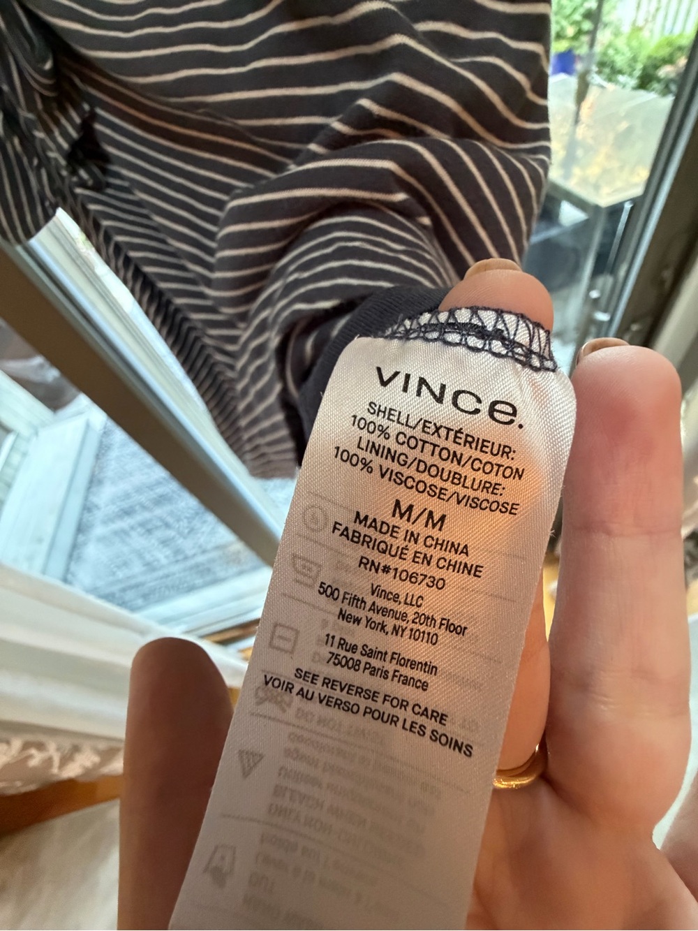 Vince Side-Tie Striped T-Shirt Dress - Navy & White - Picture 8 of 8